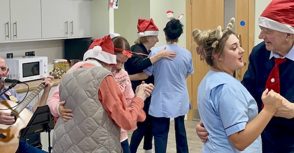 Residents dancing at Christmas Party