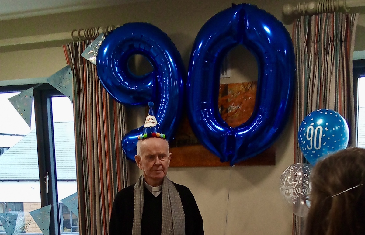 Resident smiling at 90th Birthday